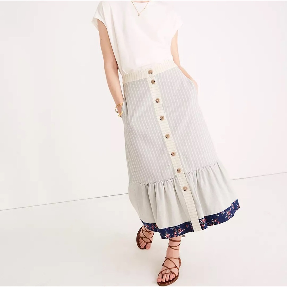 Madewell X The New Denim Project Patchwork Skirt Size 10